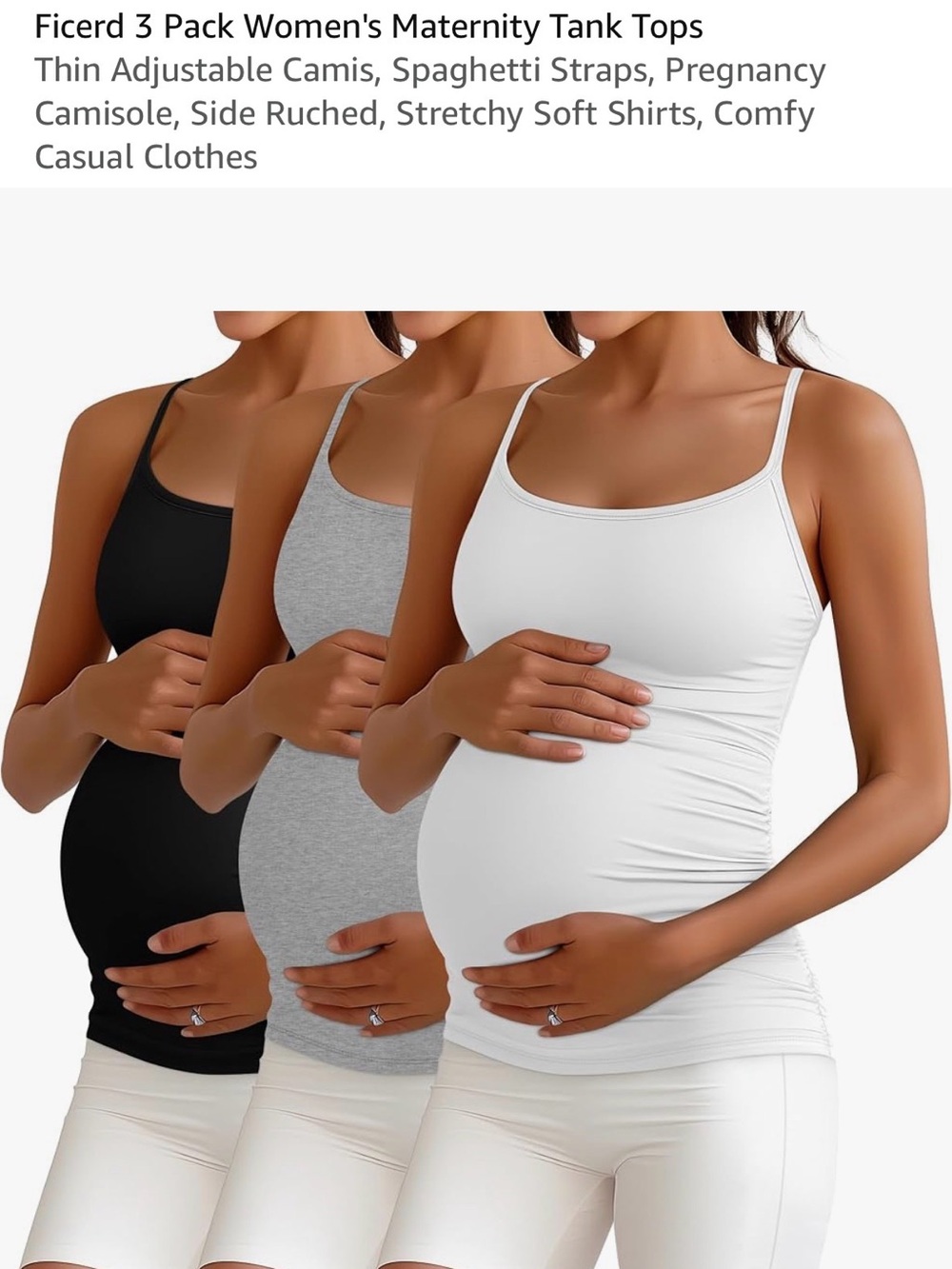 NWT 3 Pack Maternity Spaghetti Straps Camisoles